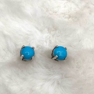 Vintage Blue and Sterling Silver Earrings Classic Jewelry